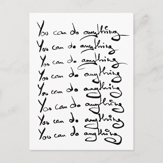 Cartão Postal PODE FAZER QUALQUER COISA! Citação inspiradora (Frente)