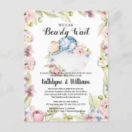 Cartão Postal Podemos Esperar, Garoto, Chá de fraldas De Urso.