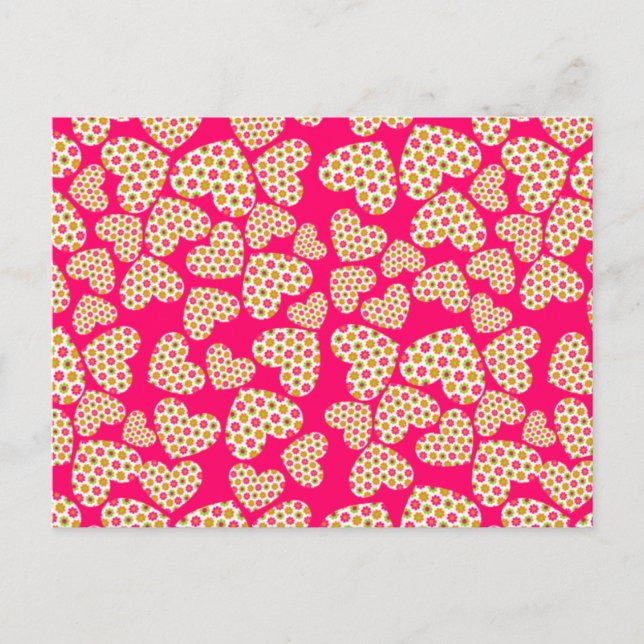 Cartão Postal Poder das Flores Corações (Frente)