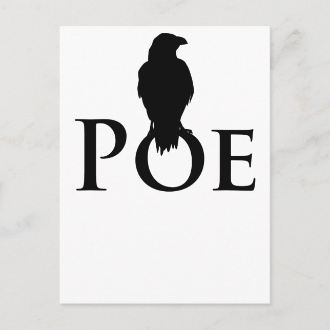 Cartão Postal Poe Edgar Allan Poe und der Rabe (Frente)