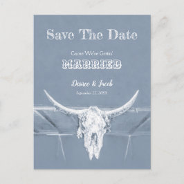 Cartão Postal Poeira Ocidental Azul Branco Rústico Envelhecido D