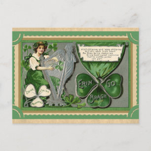 Cartão Postal Poema de Memórias Irlandesas do Dia de São Patríci