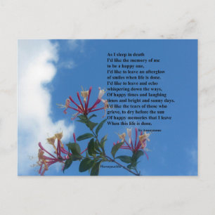 Cartão Postal Poema Lembre-se de Mim