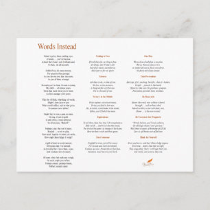 Cartão Postal Poema Palavras Em vez