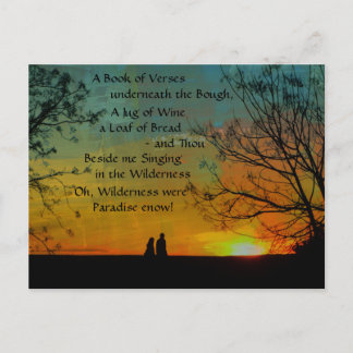 Cartão Postal poema romântico - Rubaiyat de Omar Khayyam