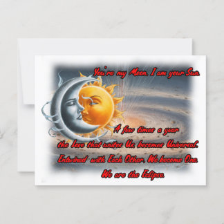 Cartão Postal Poema sobre Sol, Lua e Amor em um
