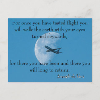 Cartão Postal Poema Voador Da Vinci 🚁 ✨ Especial Orçamental