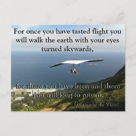 Cartão Postal Poema Voador Da Vinci 🚁 ✨ Especial Orçamental