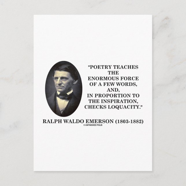 Cartão Postal Poesia Ensina Enorme Força De Poucas Palavras Cita (Frente)