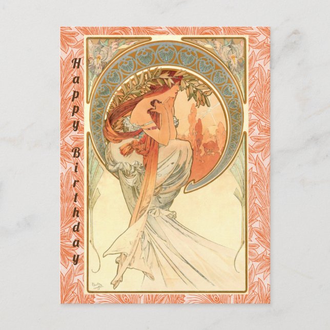 Cartão Postal Poesia, Feliz Aniversário (Frente)