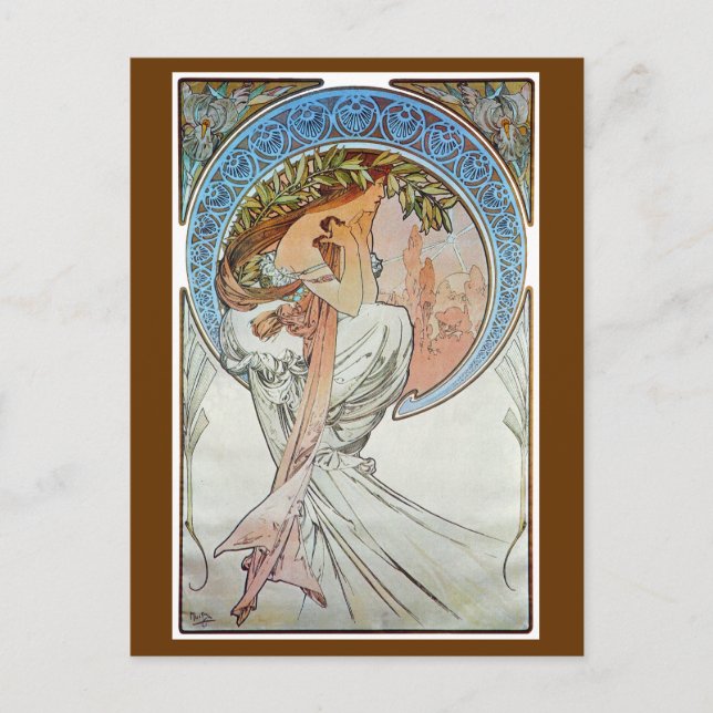 Cartão Postal Poesia, Mucha (Frente)