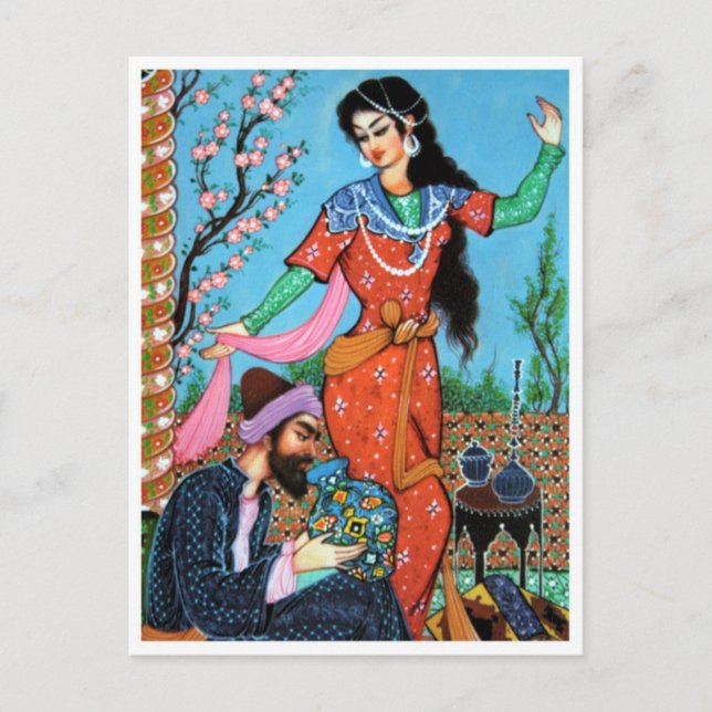 cartão postal Poeta e Ninfa Dançando (Frente)