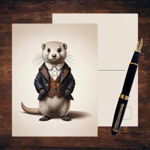 Cartão Postal Poetcore Literary Weasel Dark Academia