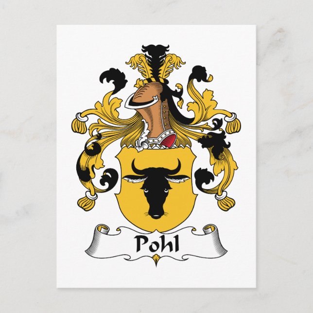 Cartão Postal Pohl Family Crest (Frente)