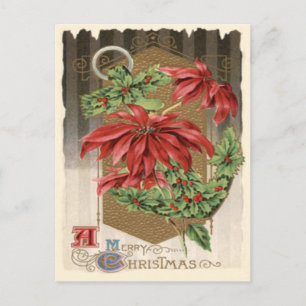 Cartão Postal Poinsettia Azevinho Âncora Náutica