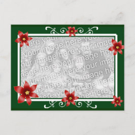 Cartão Postal Poinsettia Swirl Frame