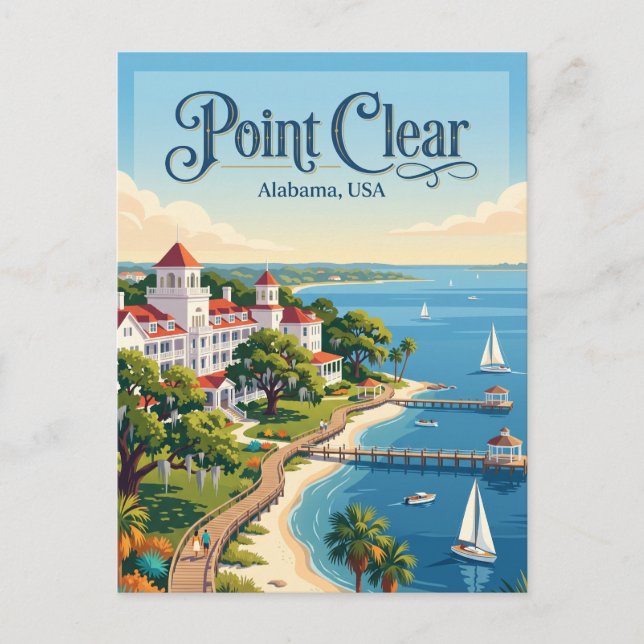 Cartão Postal Point Clear Alabama (Frente)
