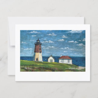 Cartão Postal Point Judith Lighthouse em Narragansett, RI 7x5