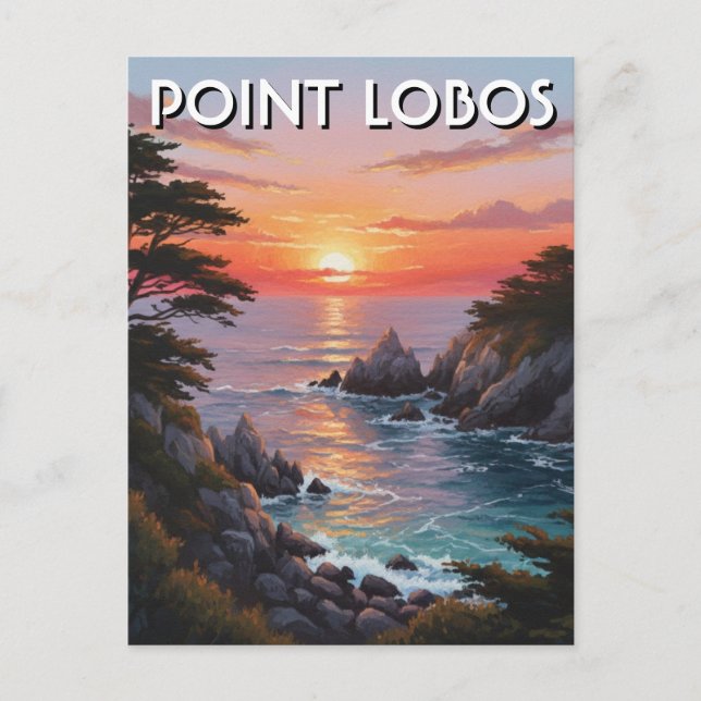 Cartão Postal Point Lobos Viagem Califórnia (Frente)