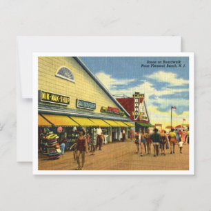 Cartão Postal Point Pleasant Beach Boardwalk 1940s