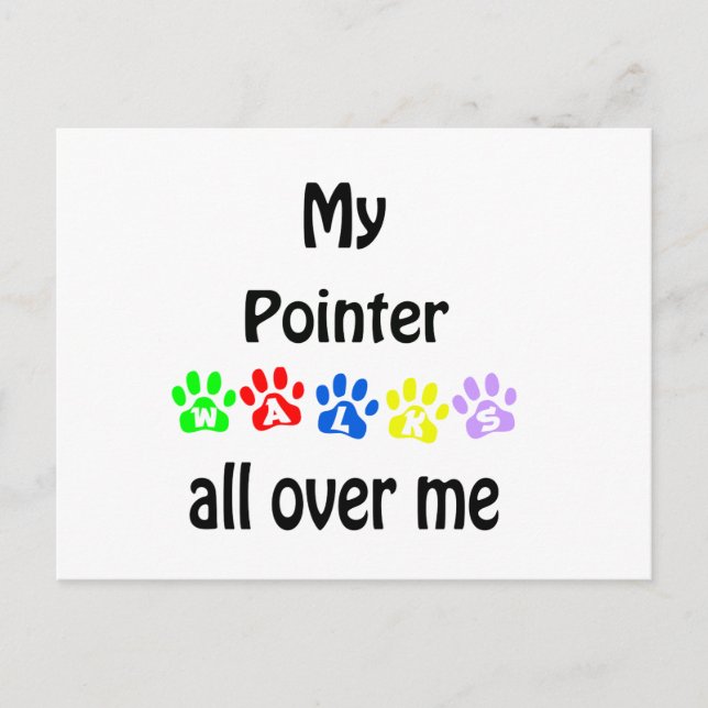 Cartão Postal Pointer Walks Design (Frente)