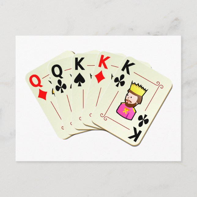 Cartão Postal Poker Cheio House (Frente)