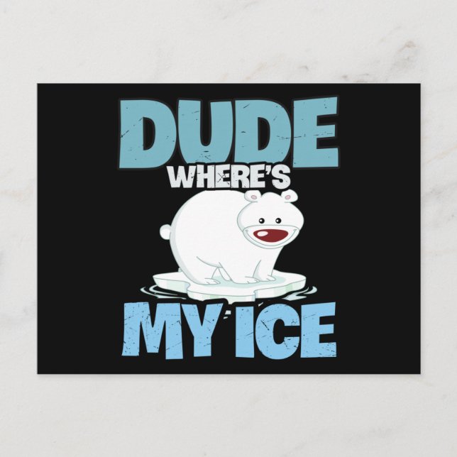 Cartão Postal Polar Bear Global Warming Climate Change (Frente)