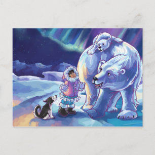 Cartão Postal Polar Pals