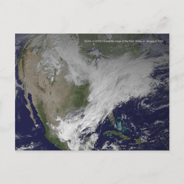 Cartão Postal Polar Vortex 2014 Onda Fria Norte-Americana (Frente)