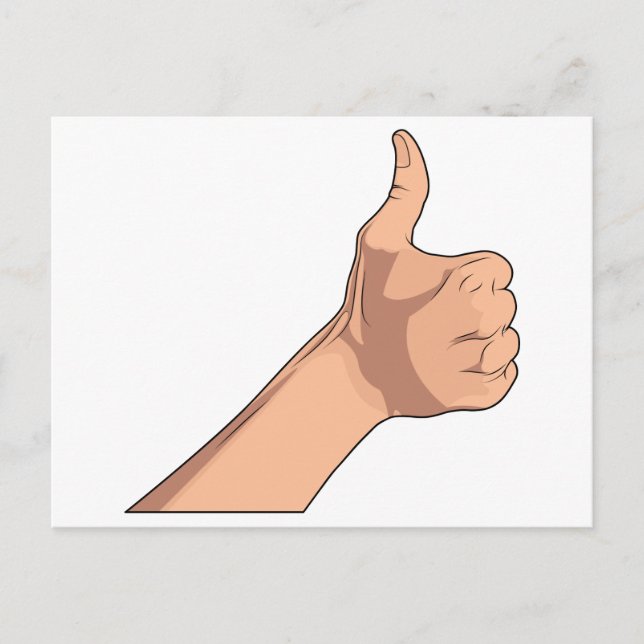Cartão Postal Polegar Para Cima / Sinal de Mão Acenando 2 (Frente)
