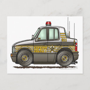 Cartão Postal Polícia de Carro-Patrulha do Xerife