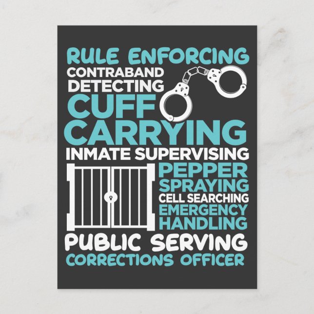 Cartão Postal Polícia de Trabalho do Agente de Correção (Frente)