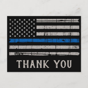 Cartão Postal Polícia Linha Azul Forças da Lei Obrigado