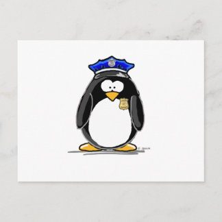 Cartão Postal Policial Penguin