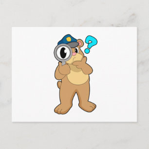 Cartão Postal Policial urso Lupa