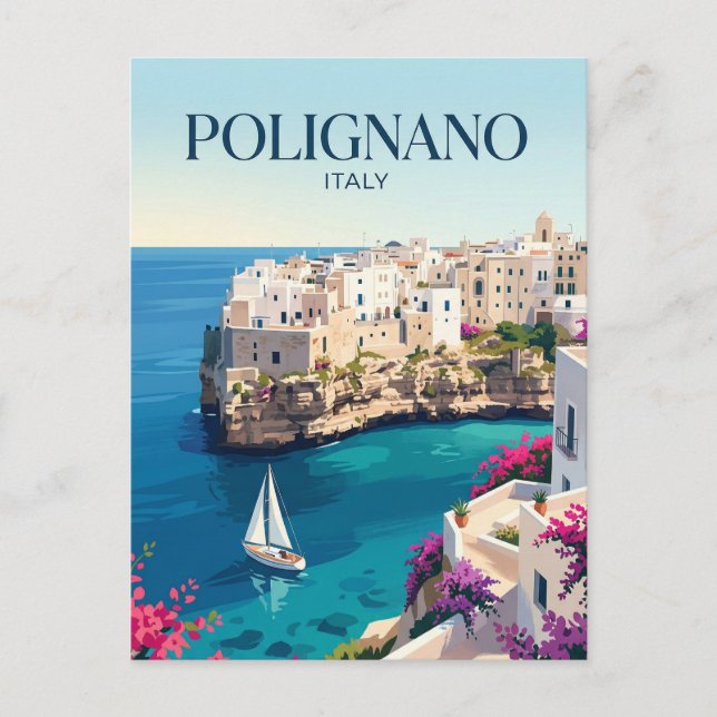 Cartão Postal Polignano a Mare Itália (Frente)