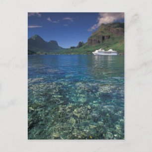Cartão Postal Polinésia Francesa, Moorea. Baía de Cooks. Navio c