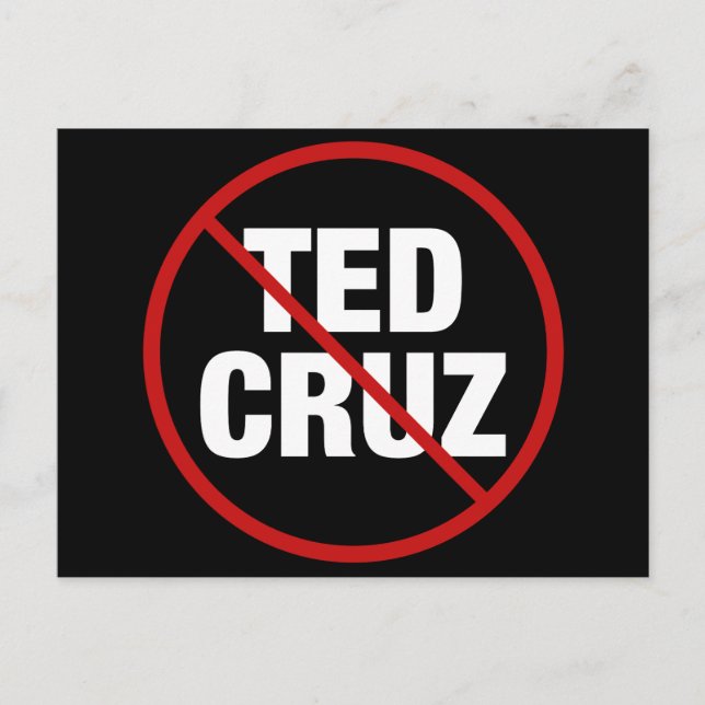 Cartão Postal Política Anti Ted Cruz Democrata do Texas (Frente)