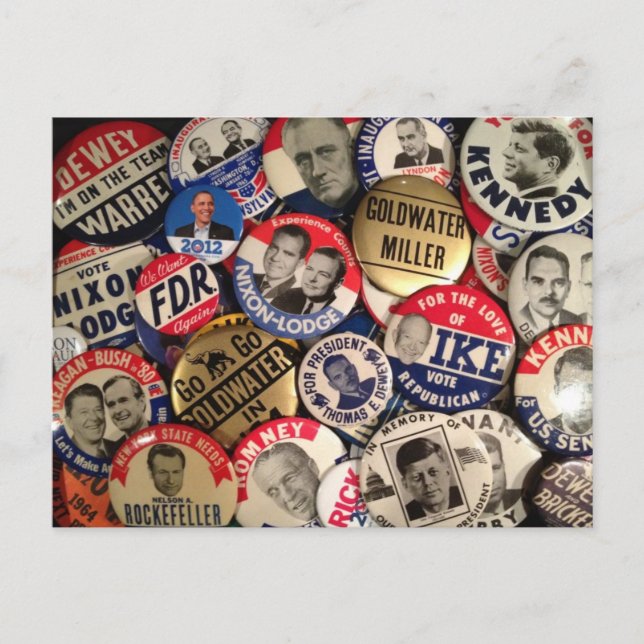 Cartão Postal Political Buttons (Frente)