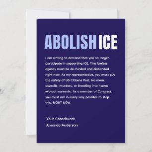 Cartão postal político anti-ICE personalizado