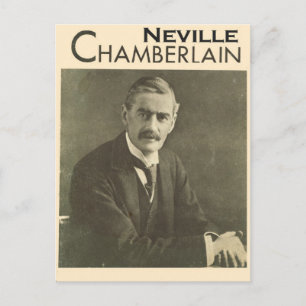 Cartão Postal Políticos Vintage, Neville Chamberlain