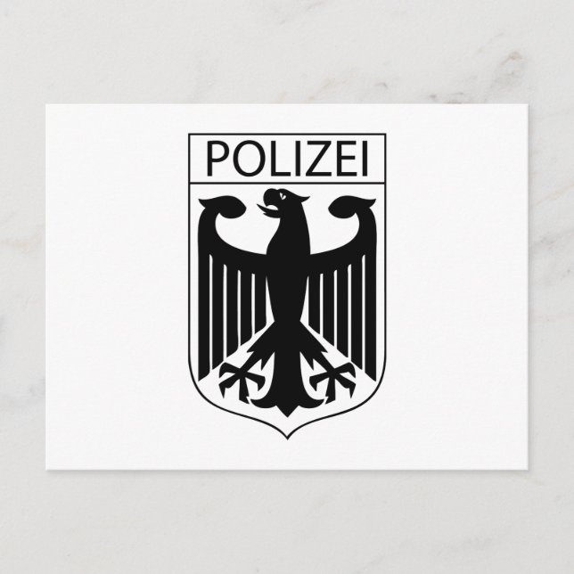 Cartão Postal POLIZEI - Presentes de Símbolo Policial Alemão (Frente)
