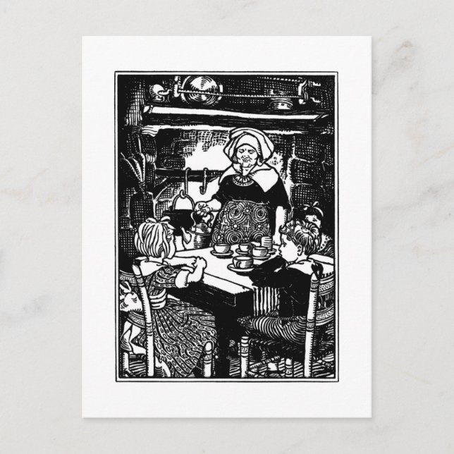 Cartão Postal Polly Coloca o Kettle no Rhyme da Enfermeira (Frente)