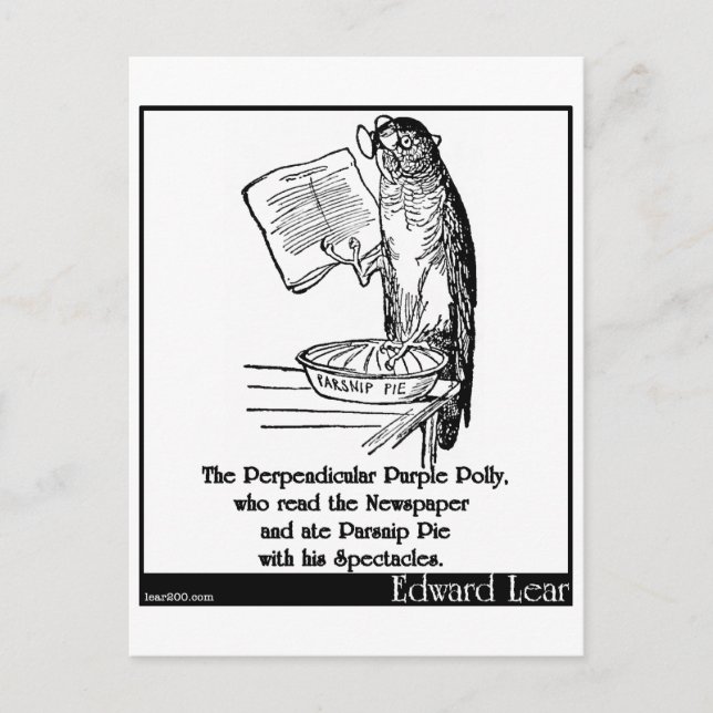 Cartão Postal Polly Roxo Perendicular (Frente)