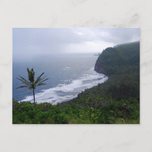 Cartão Postal Pololu Valley Lookout com Palm Tree, Havaí, Posto