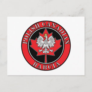 Cartão Postal Polonês Canadense Maple Leaf Babcia