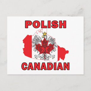 Cartão Postal Polonês canadiano - Mapa do Canadá