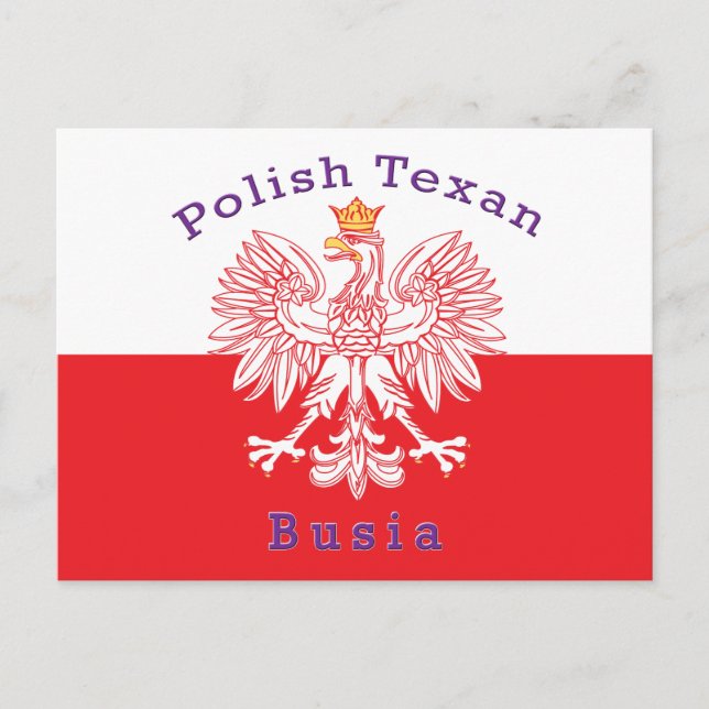 Cartão Postal Polonês Texan Eagle Busia (Frente)