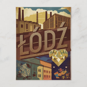 Cartão Postal Polônia vintage de Lodz