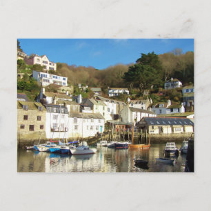 Cartão Postal Polperro Harbor Cornwall Inglaterra